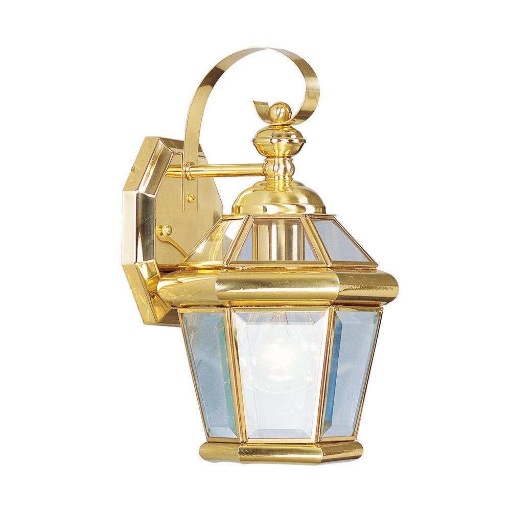 Livex Lighting 2061-02 Georgetown Outdoor Wall Lantern in Polished Brass 